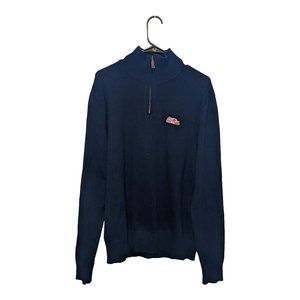 Ole Miss Colony Sportswear Men's Sweater 1/4 Zip Cashmere Blend Navy Blue Size L